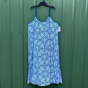 Women’s Lightweight Tropical Woven Strappy Maxi Beach Dress Size 3X